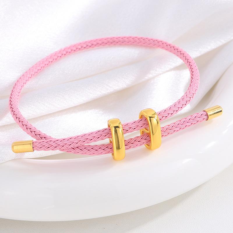 Titanium steel waterproof and sweat-proof pig nose hand rope adjustable I-shaped buckle steel wire multicolored rope D hard gold red rope
