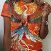 Summer Women's 3D Printed Crew Neck T-Shirt Fashion Versatile Breathable Trend Casual