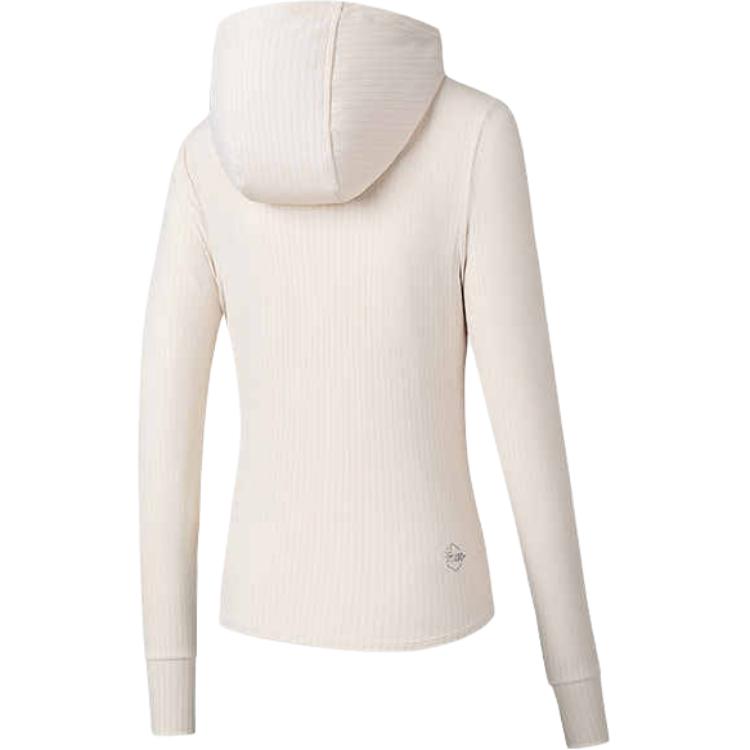 Anta Training Series Solid Color Zip-Up Hooded Versatile Breathable Sun Protection Jacket Women jackets Light-Sand-Khaki 162527721-1