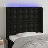 VidaXL LED Headboard Bedroom Furniture Single Bed Accessory Headboard Interior Black 3124132