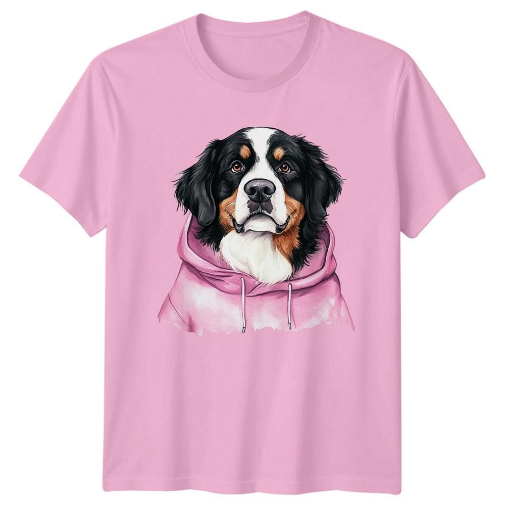 Bernese Mountain Dog Wearing A Pink Unisexs TShirt Watercolor Art Dogs Pets