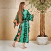 Grün Vintage Bikini Set Vertuschungen Retro Sommer Strand Kimono Kleid Frauen Sommer Beachwear Badeanzug Cover Up A1481