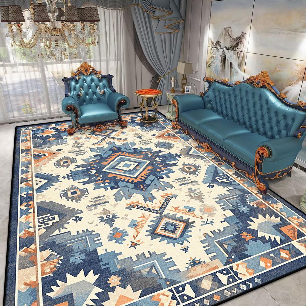 Retro Bohemia Large Size Rugs Living Room Decoration Home Hotel Hall Carpet Bedroom Sofa Table Side Non-slip Floor Mat Tapete