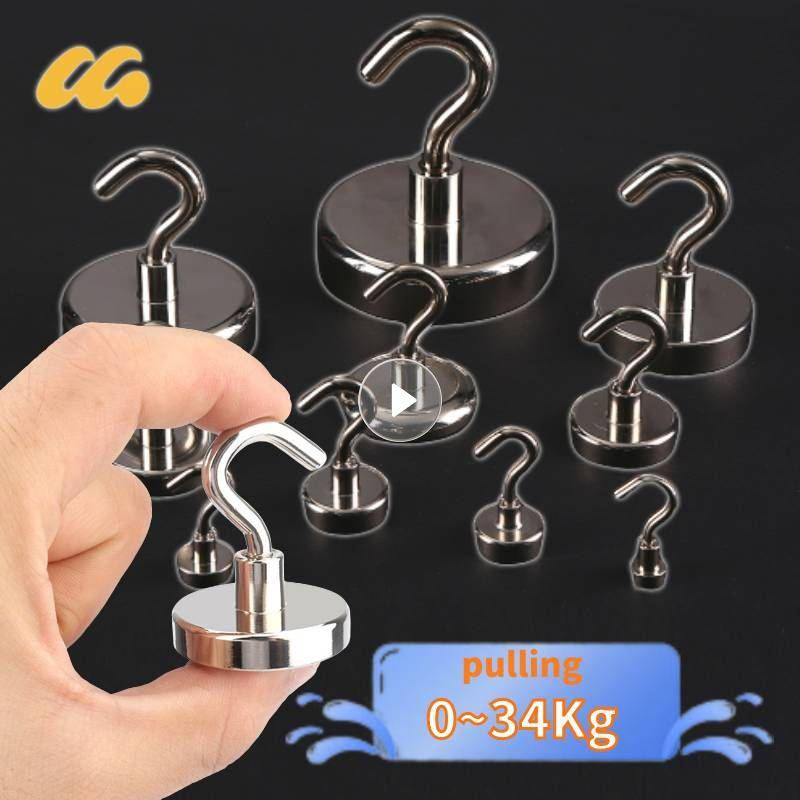 10/5/1 Stück Metall Starke Magnetische Haken Wandmontiert Schwerlast Magnetischer Haken Schlüssel Mantel Hängeaufhänger Zuhause Küche Badezimmer Aufbewahrung