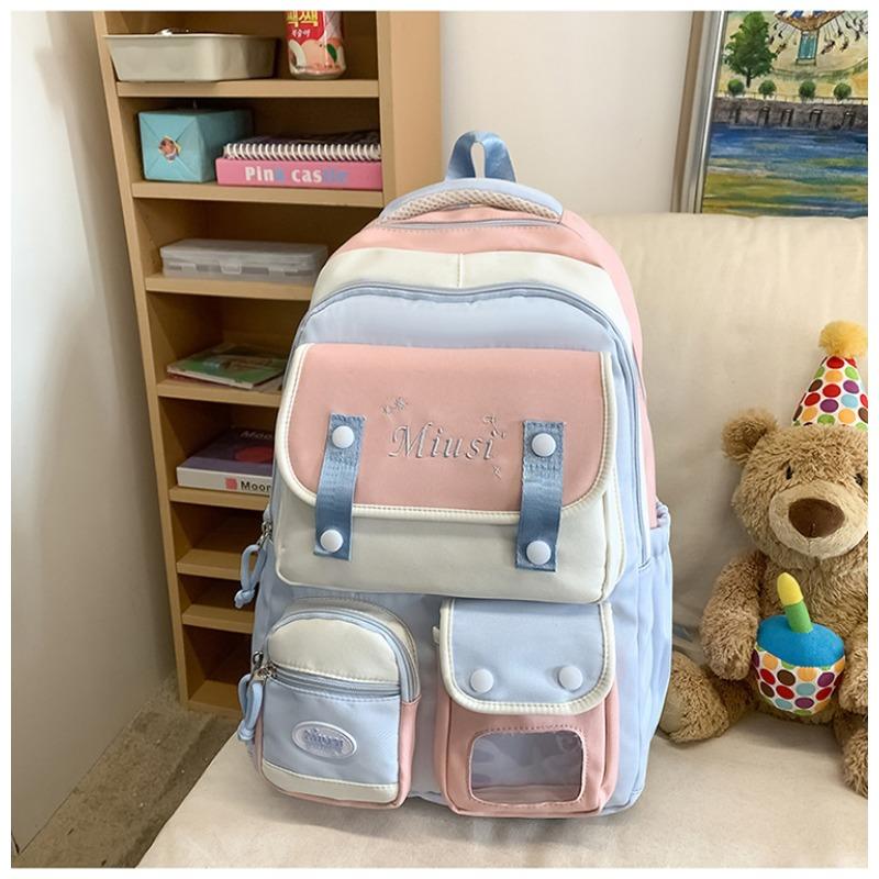 School Bag New High-value College Style Fresh and Sweet Candy-colored Backpack Junior High School Students Lightweight Backpack