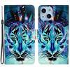 Pattern Printing Leather Wallet Phone Case for iPhone 15,Drop-proof Phone Stand Cover