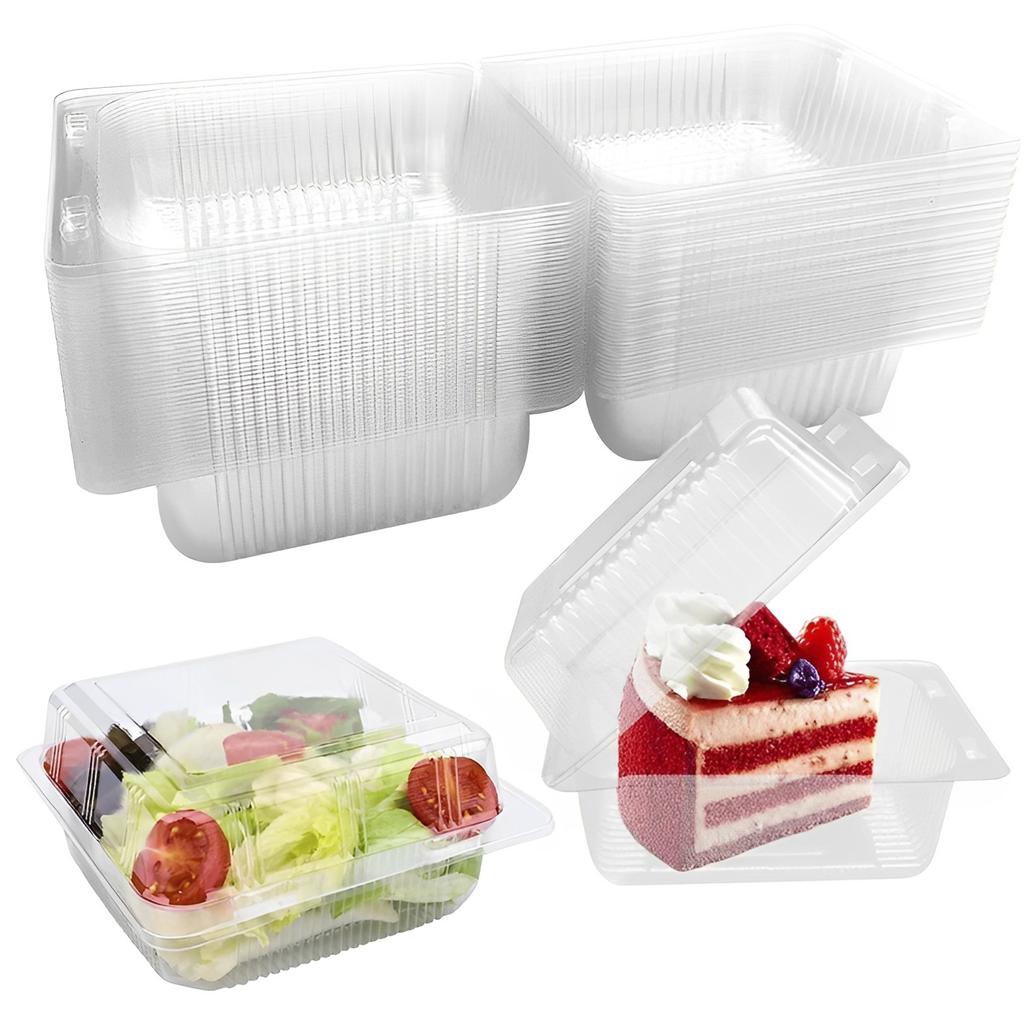 100/150 Pcs Cheese Cake Boxes Transparent Disposable Cakes Boxes Reusable Dessert Boxes Cakes Packing Box for Home and Cake Shop