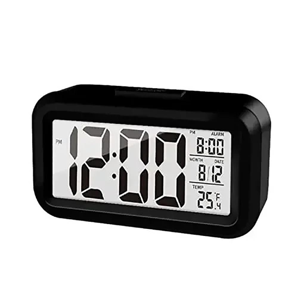 Despertador digital LED com luz de fundo, soneca, dados, hora, calendário, mesa, multifuncional, eletrônico, luz de fundo, relógio de mesa