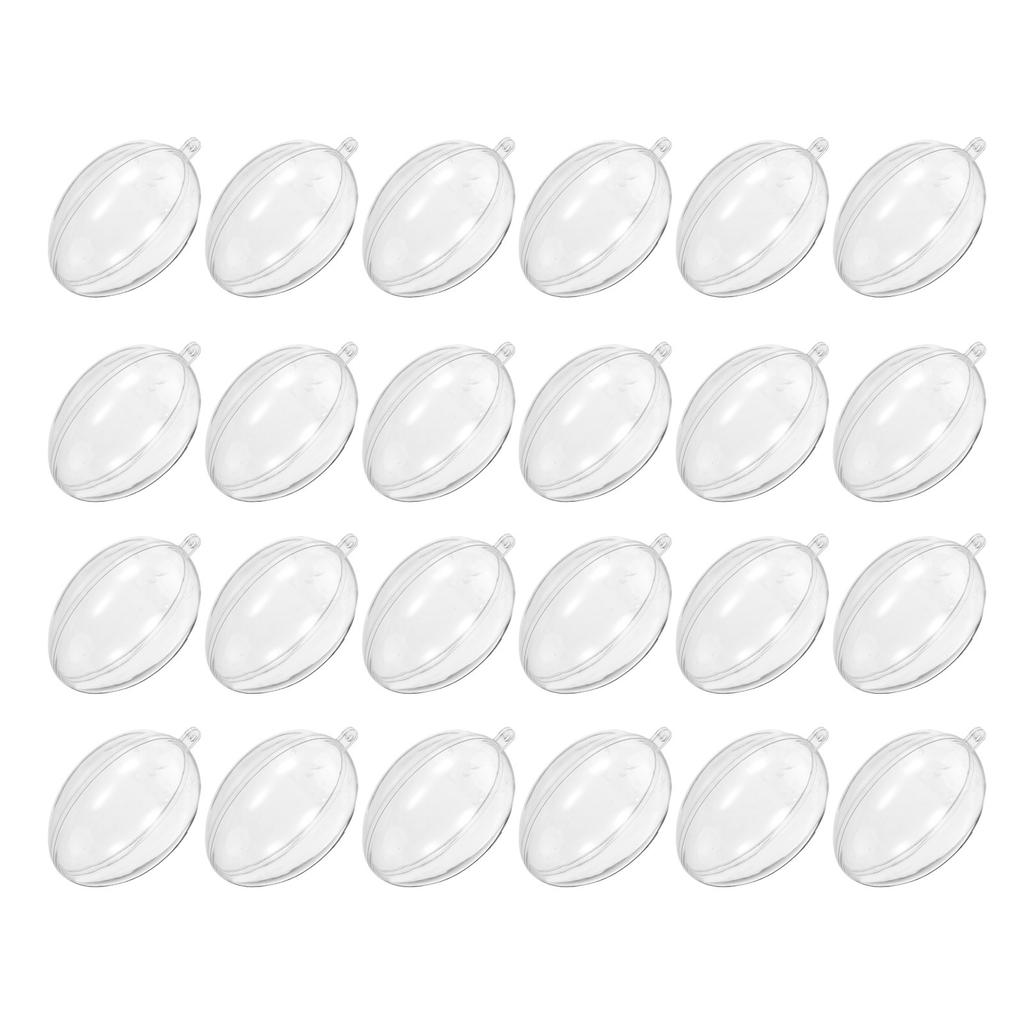 12Pcs Clear Plastic Egg Shaped Ornament Fillable Hollow Balls for Holiday DIY Decoration Christmas Tree Hanging Baubles Easter