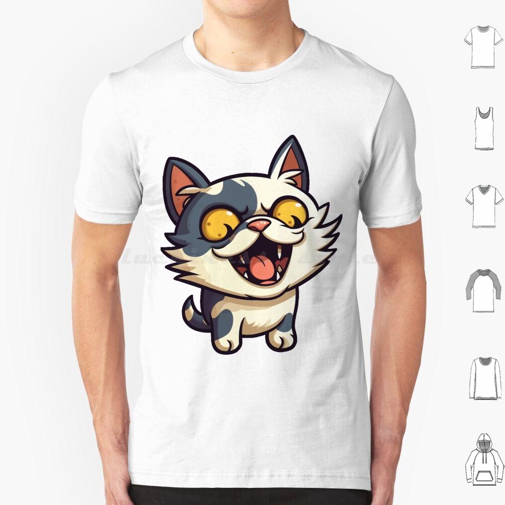 Meeeowww Cute Kitty T Shirt 6xl Cotton Cool Tee Cute Cat Illustration Cartoony Cat Design Meowing Cat Art Playful Cat S