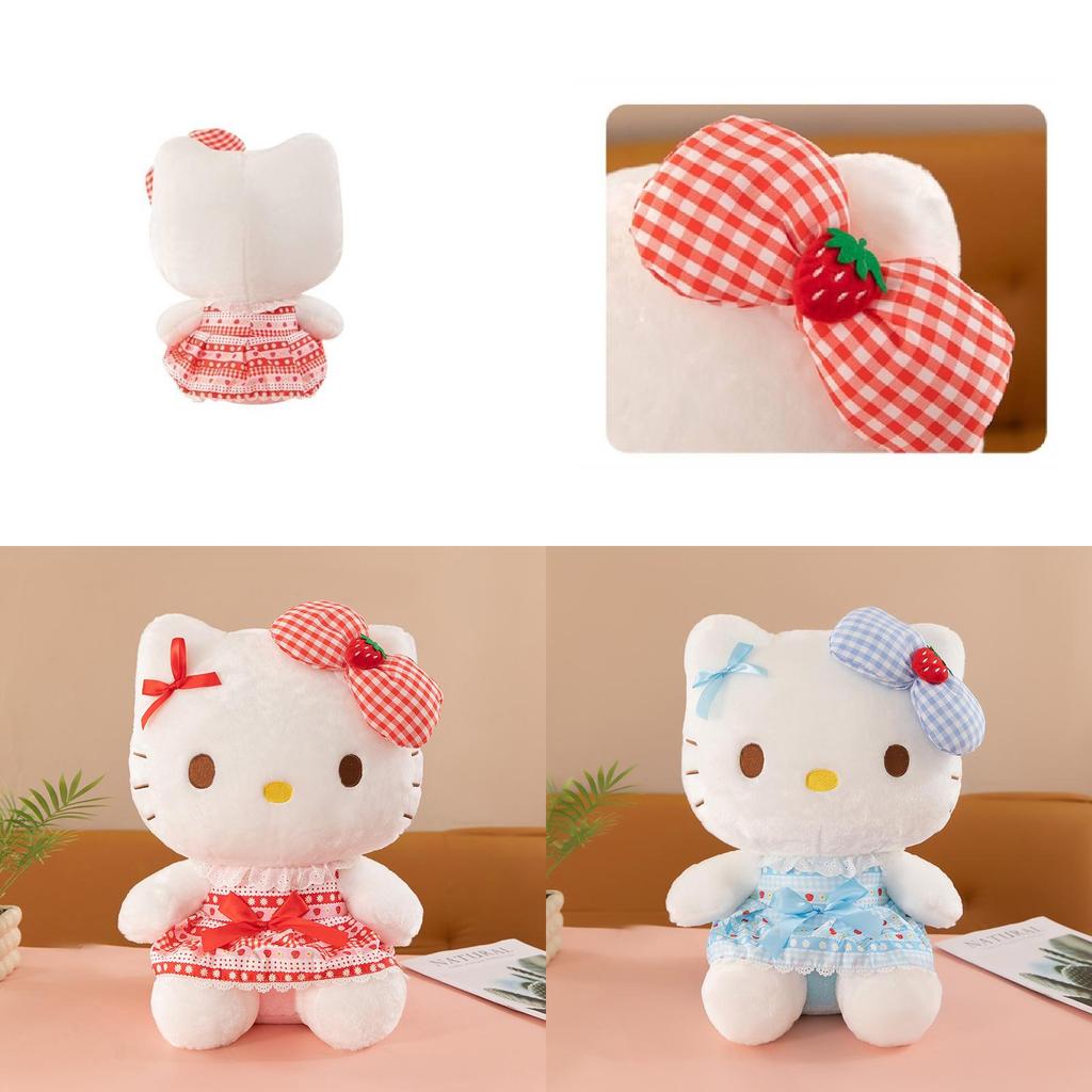 Adorable Strawberry Kt Cat Plush Toy In Multiple Colors Soft Pp Cotton Filling