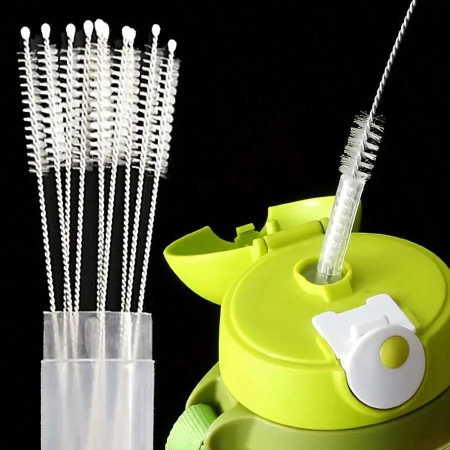 

2pcs Efficient Cleaning Straw Cleaning Brush - Reusable Kitchen Tool - Perfect for Cleaning Glass, Silicone, Metal Straws, Etc белый