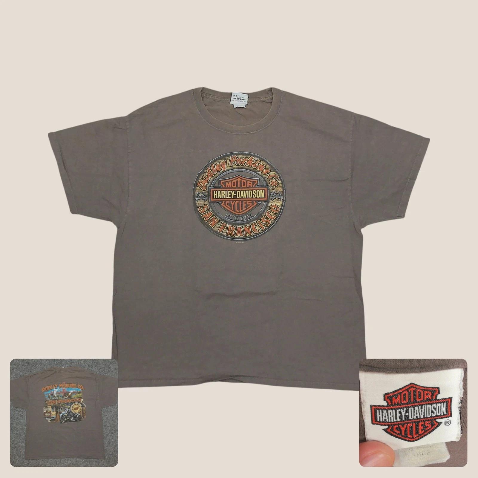 Harley Davidson Dudley Perkins San Francisco Graphic T Shirt Mens XL Faded 2015 3XL