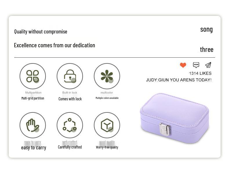 Pastel Double-layer Jewelry Storage Box for Earrings, Rings, and Necklaces - Portable PU Case