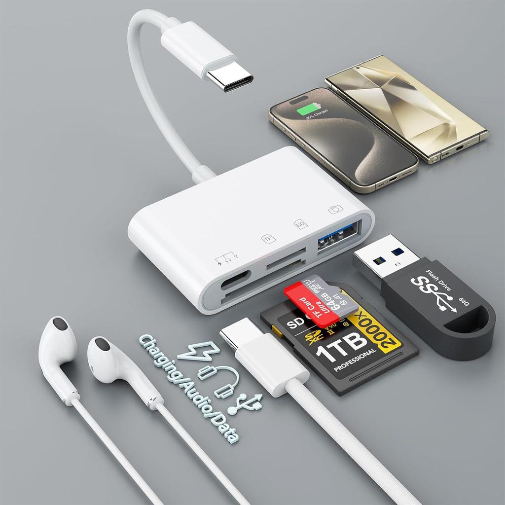 "Universal Multi-function TYPE-C to USB Card Reader for CF, SD, and TF Cards"