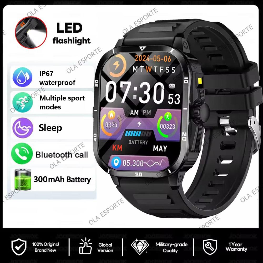 New Smartwatch Bluetooth Calling, Message Alerts, Alarm Clock, Outdoor LED Flashlight, Multi-Sport Mode Smart Watch Men Women