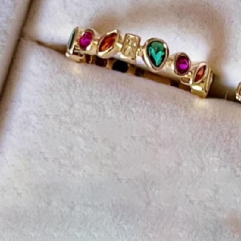 Crafted Beautifully Adjustable Copper Ring With Radiant Rainbow Colors For Womens Style