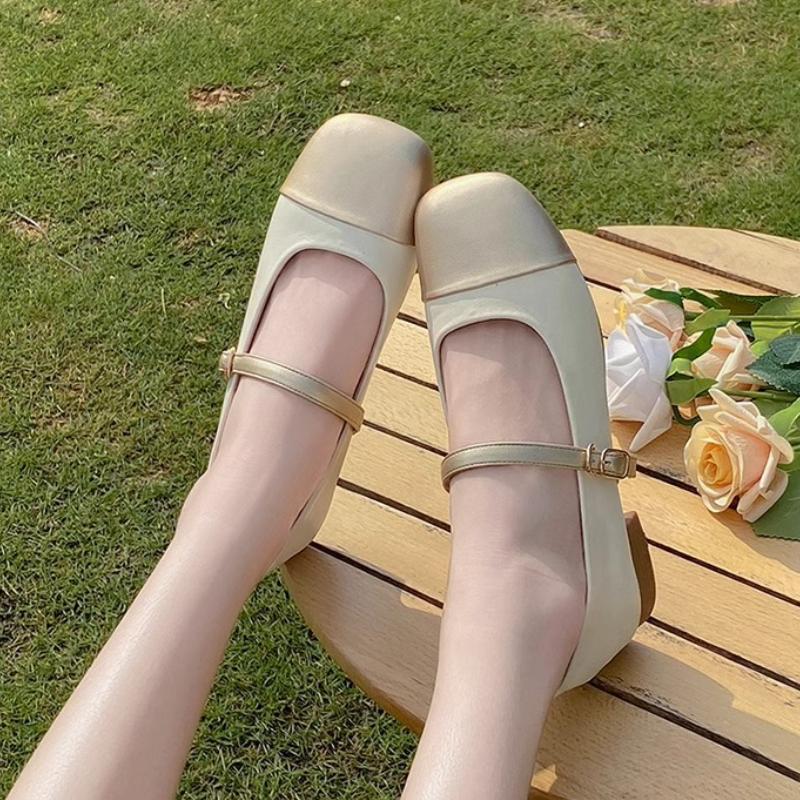 Fashion 2025 Autumn New Mary Jane Shoes Low Heel Women Pumps Shoes Ladies Office Dress Square Toe Walking Shoes Zapatillas Mujer
