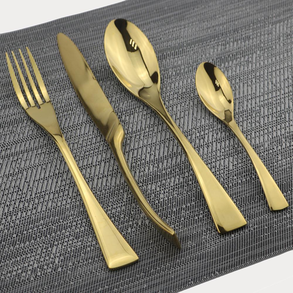 4Pcs/Set Rose Dinnerware Set Stainless Steel Cutlery Set Dinner Knife Fork Tea Spoon Tableware Set Home Kitchen Silverware Set
