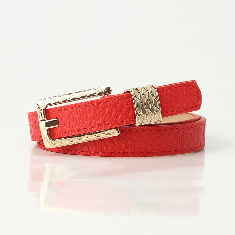 Summer New Simple and Versatile Dopamine Accessories for Women's Thin Belt Retro Fashionable Pin Buckle Pattern Decorative Belt