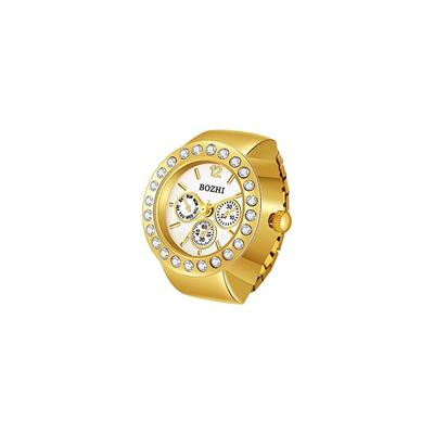 Jewelrywe Women's Ring Watch with Numeric Dial, Decorative Design, Couples Style Gold