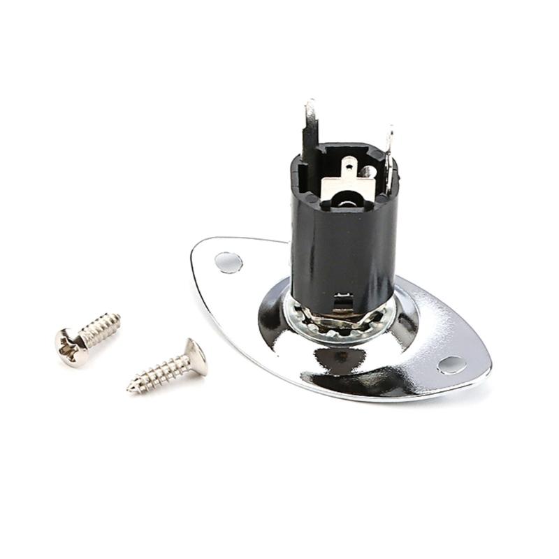 Guitar Output Jacks Socket Plug Oval Output Input Jacks Plate Socket Electric Guitar Pickup 6.35mm Output Jacks Plate