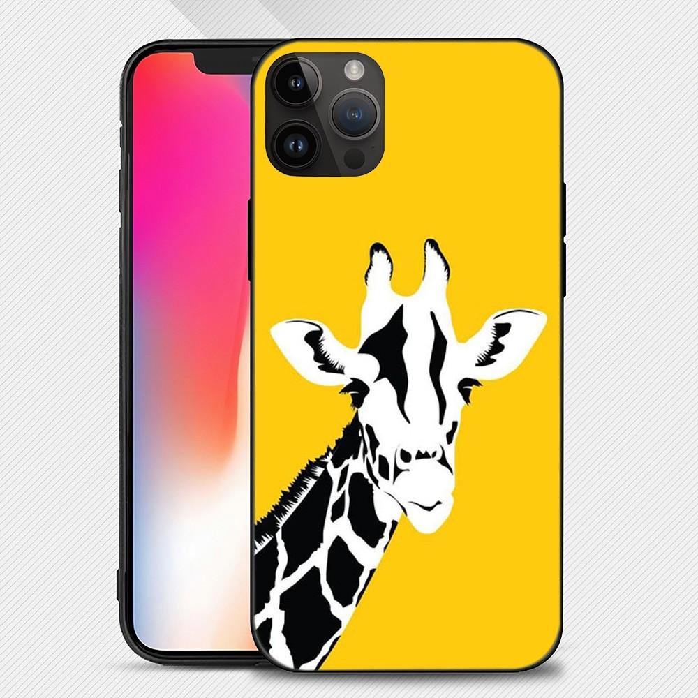 Yellow Giraffe Cute Cartoon Phone Case iphone15 14 13 12 11 Pro Max Mini X 7 8 Soft Case