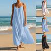 Women's Fashion Casual Colour Sleeveless Cotton Linen Dress