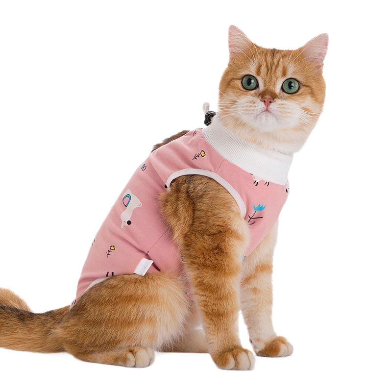 Cat Spaying Suit After Surgery - Anti-scratching Breathable Cartoon-style All-season Female Cat Surgical Gown