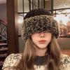Plush knitted hat women's autumn and winter new big head circumference versatile wool hat showing small face thickened warm hat