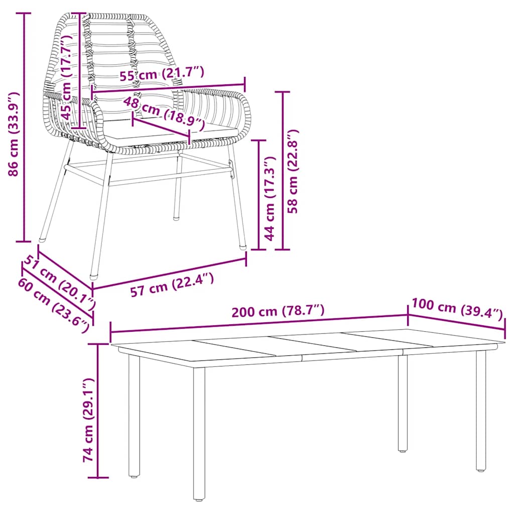 9 piece outdoor dining set with cushions brown poly rattan glass table