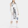 Nike Round Neck Mid-Length Creative Pattern Knitted Breathable Sports Casual Sleeveless Dress Women Dresses White CU6788-100