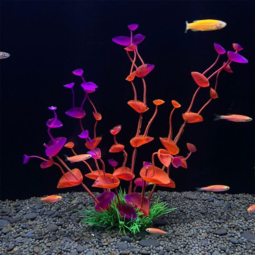 

Simulation Aquatic Plastic Plants Fake Underwater Water Grass Fish Tank Decoration фиолетовый