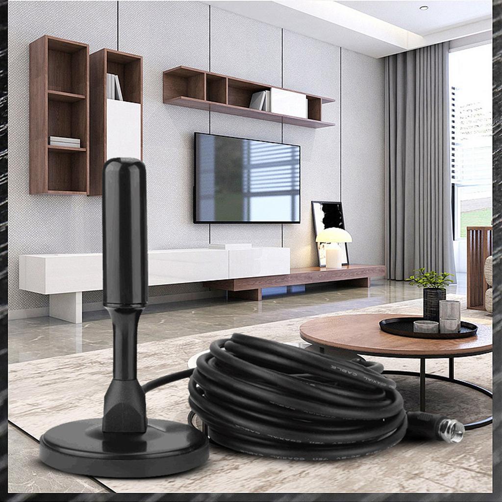 Digital TV Antenna 16.4ft 4K 1080P Thin Light Indoor HDTV Antenna with Magnetic Base for Home and