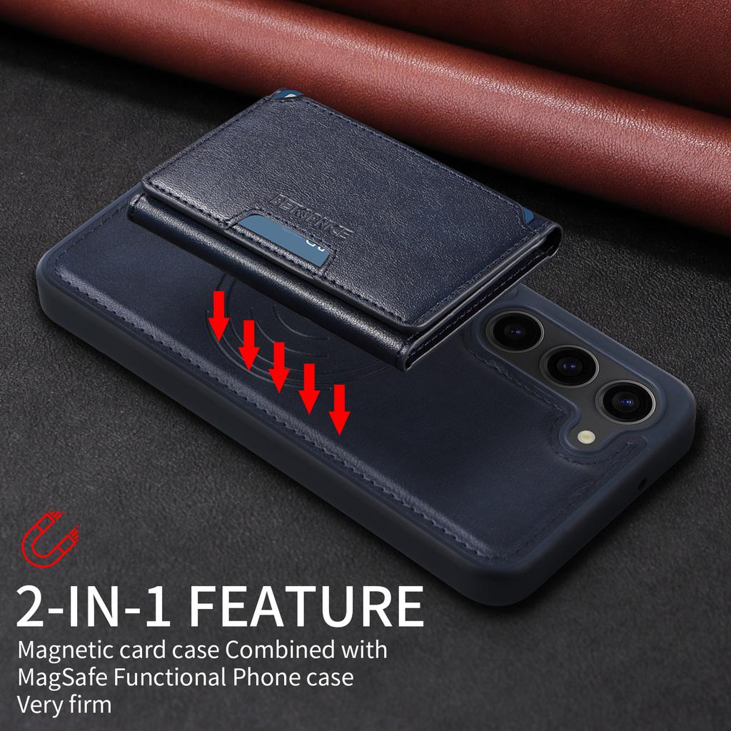 For Samsung Galaxy S23 Magnetic Case BETOPNICE Leather Phone Cover Kickstand with Detachable Card Bag