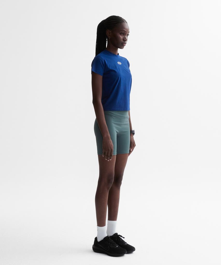 Minasu Venode Small Track Logo Active Tshirts_Blue (Crop Fit)