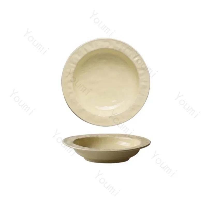 High End Circular Ceramic Plates Luxury Restaurant Salad Dessert Plate Delicious Dishes Pasta Dining Plate Exquisite Tableware