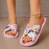 Fashion Women Fashion Lady Slippers Retro Summer Beach Open Toe Flat Shoes for Women Casual Slippers Slip On Flat Sandals Slides Women
