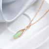 Luxury Oval Mist Green Zircon Pendant Gold Color Necklace for Women Wedding Party Jewelry