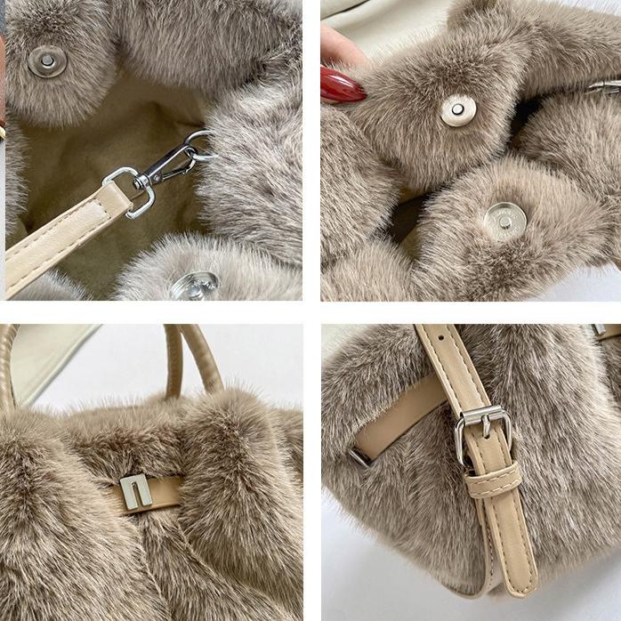 Kleine Plüschtasche Handtasche Damen Mode Tasche 2026 Neue Mode Flauschige Beuteltasche Ausländischer Stil Eine Schulter Crossbody Flauschige Tasche Klappentasche