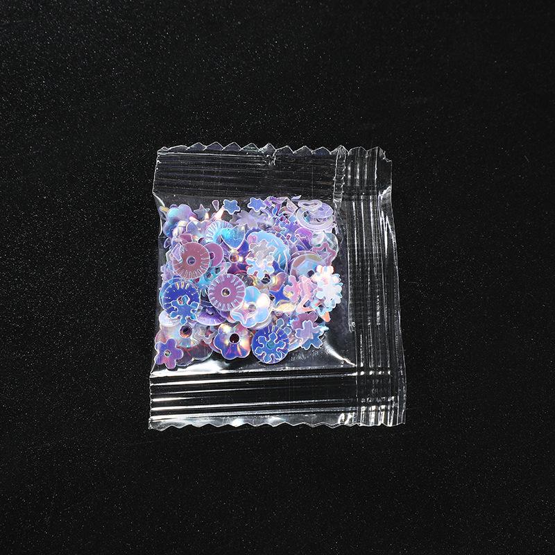 Net Celebrity Eye Makeup: Iridescent Glitter Gold Flake Powder & Nail Art Sequins for Evening Party