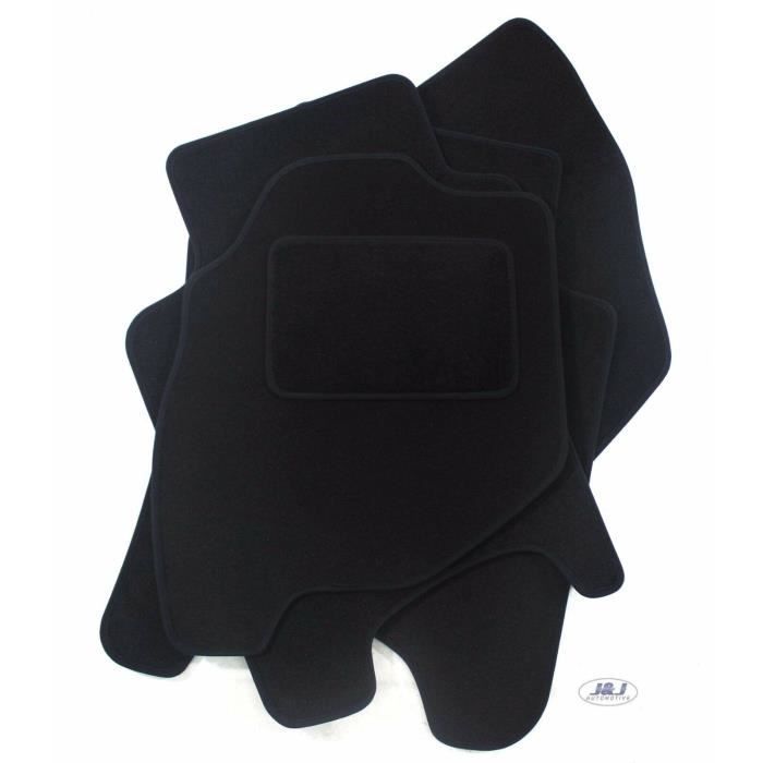 Tapis de Sol Noir Velours - J&amp;J AUTOMOTIVE - Honda Jazz 2002-2008 - Sur Mesure - Antidérapant - Imperméable
