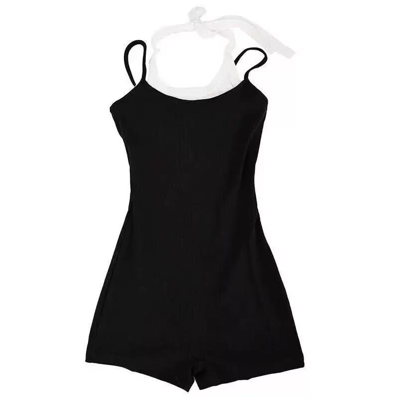 Swimsuit Women's 1011 New Summer High-end Women's Conservative Boxers One-piece Contrasting Color Wind Hot Spring Slimming Swimsuit