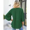 Summer V-neck Loose Casual Office Women Blouse Elegant Petal Short Sleeve Ruffled Chiffon Top Fashion Female Solid Color Simple Shirts Women Vlothing
