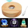 Wood Art Display Holder Round LED Light Dispaly Base Display Stand Night Lamp Base  bedrooms