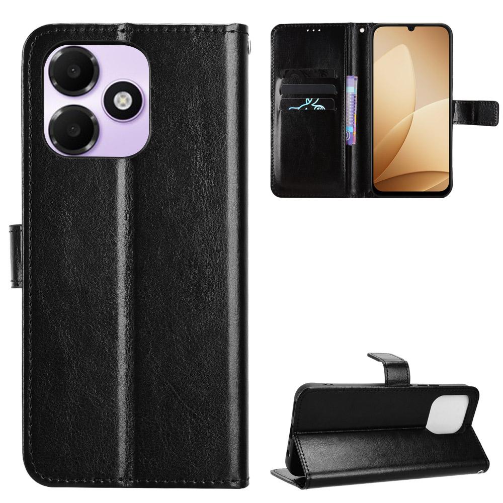 Flip Cover Compatible for OPPO A6C 4G/A6T 4G/A6T Pro 4G Leather Case [Flip Vintage Leather] Shockproof Durable Retro Phone Case for OPPO A6C 4G/A6T 4G/A6T Pro 4G чёрный