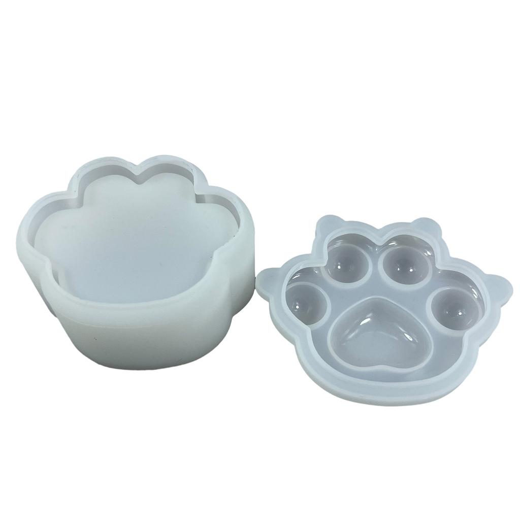 Non-stick Tigers Paw Container Mold Epoxy Resin Silicone Mold DIY Crafts Ornament Tool for DIY Storage Box Candlestick