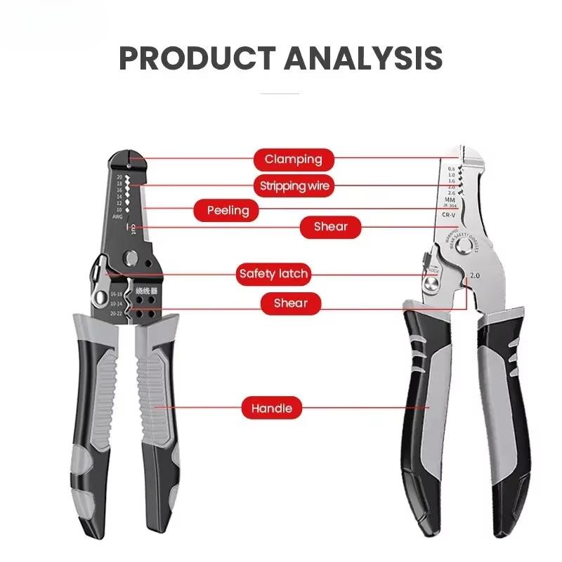 Wire Stripper Tools Multitool Plier Crimper Cable Cutter Multifunctional Stripping Tool Crimping Pliers Terminal