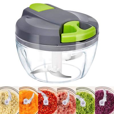 Manual Food Chopper 3 Blades Manual Food Processor Hand Held Garlic Chopper for Vegetables Fruits