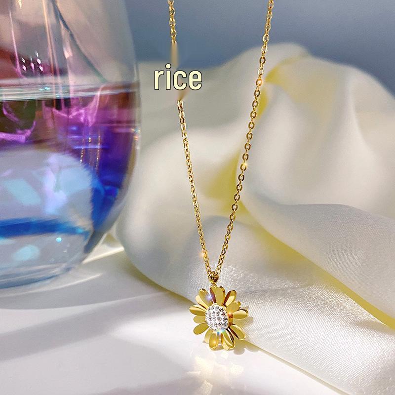 

Ожерелье с ромашкой для женщин - Модное, нишевый дизайн, универсальная цепочка для ключицы, простое и стильное.